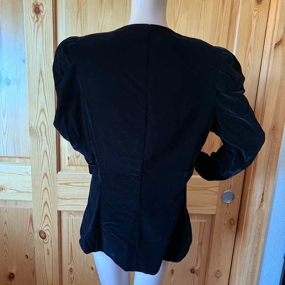 Vintage 80s Cachet Bari Protas Black Velvet Jacket 11 Gold Embroidery Victorian - Picture 11 of 16